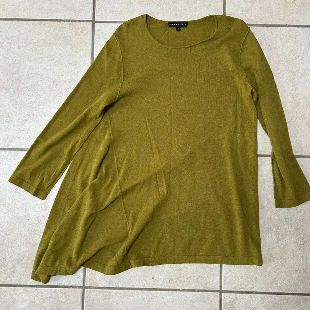 Asymmetrical Lagenlook Cotton Tunic Dress‎ Capsule Layering Bryn Walker Green S